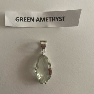 Green Amethyst Pandent .925 Sterling Silver